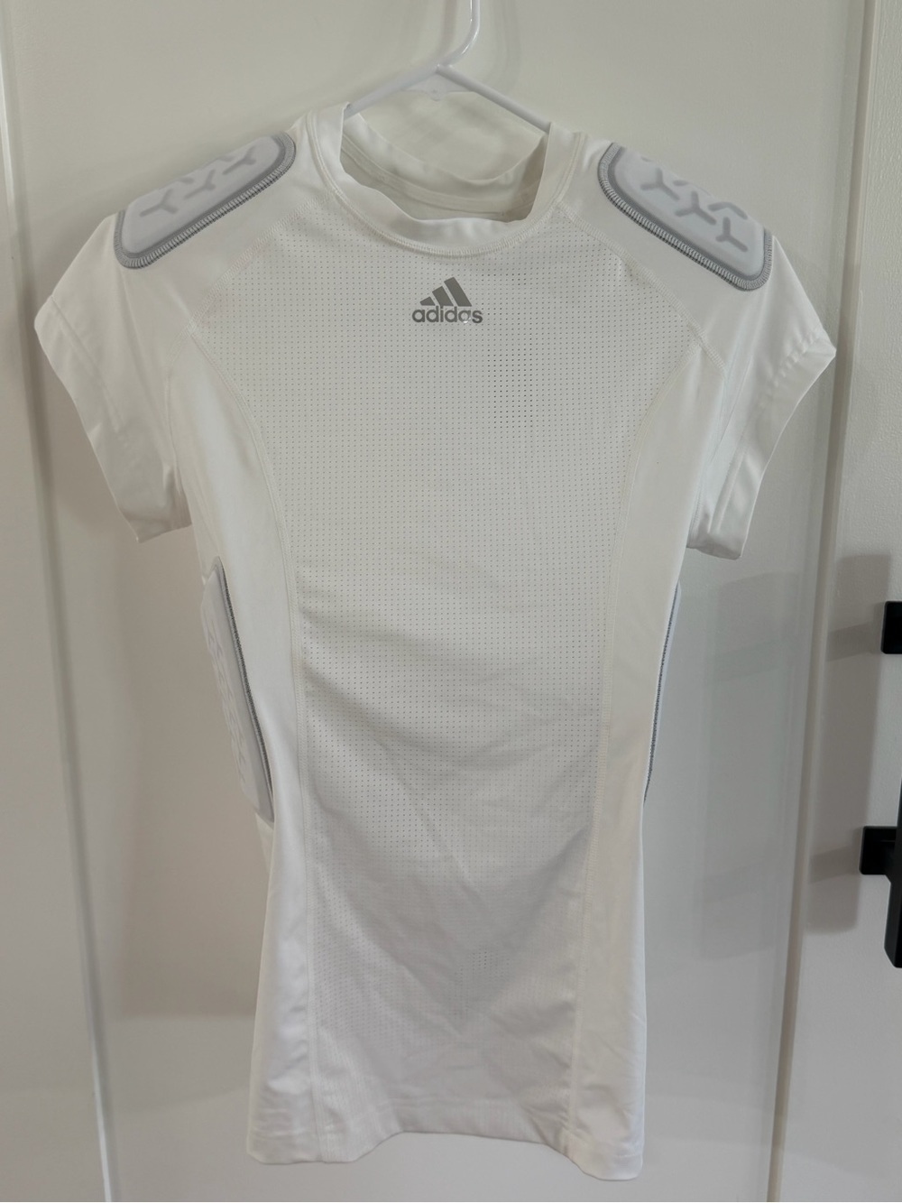 Adidas White Short Sleeve Padded Compression Shirt